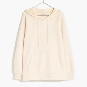 Madewell Resourced Fleece Bubble Sleeve Sherpa Hooded Sweatshirt XS